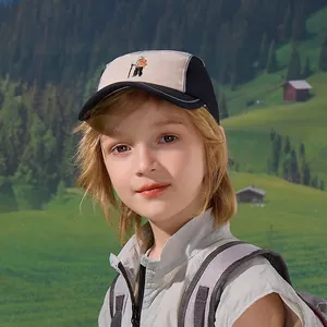 Berretto da baseball per bambini ad asciugatura rapida con ricamo colorato di montagna