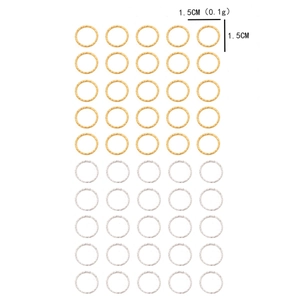 1.5cm gold and silver textured jump rings for DIY hair and jewelry making