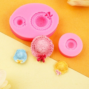 Moule en silicone pour chapeau de paille DIY avec texture tissée et détails de nœud