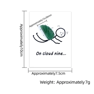 Biglietto curativo con ala in agata naturale verde e design creativo On Cloud Nine