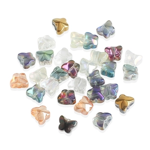 Colorful 8mm butterfly crystal glass pendants for DIY jewelry and nail art design