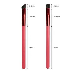 Multifunctional angled eyebrow brush and flat brush set for hairline and brow shaping