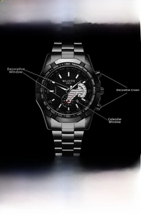 Spécifications de la montre quartz WLISTH 47mm avec étanchéité 30M et calendrier