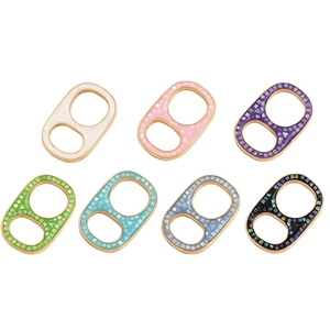 Colorful soda tab clover charms with shell inlay for DIY bracelet making