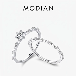 925 Sterling Silver Moissanite Ring Sparkling D Color VVS1 Luxury Stackable Wedding Engagement Jewelry For Women
