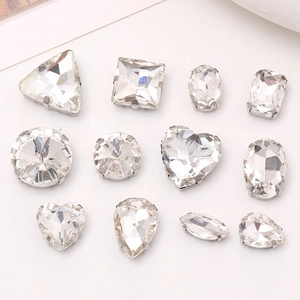Crystal Glass Rhinestones With Metal Claw Settings Various Shapes For DIY Jewelry Making Clothing Decor Crafting