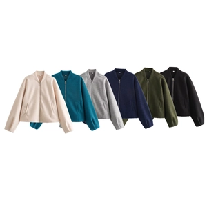 Detailed view of women's wool fleece jackets with full metal zippers and ribbed collars