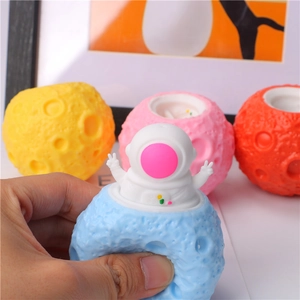 Astronaut Squeeze Squishy Toy Planet Cup Stress Relief Squeeze Toy Astronaut Hidden In Moon Planet For Office School Unisex Gift
