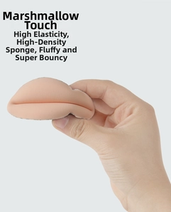 Macro shot of high-density sponge makeup puff showing its superior elasticity and bounce