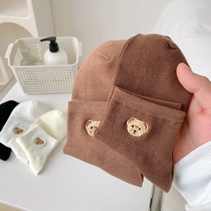 Women Cute Bear Embroidery Cotton No Show Socks Low Cut Invisible Ankle Socks Casual Japanese Style Summer Breathable Socks