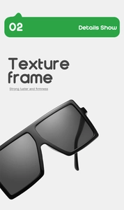 Detailed macro view showing the glossy texture and firm structure of square sunglasses frame