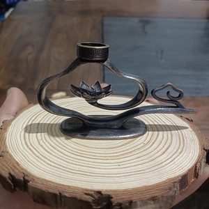 Creative bronze lotus incense holder with zen landscape design for home tea ceremonies