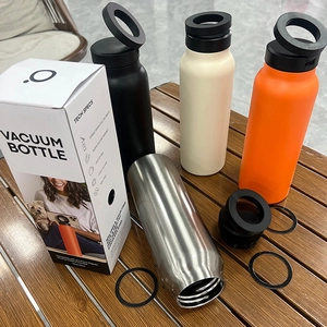 Detailed view of the 24oz vacuum insulated water bottle with its original packaging