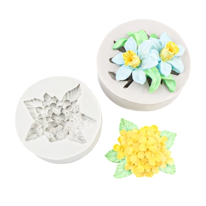 Silicone flower molds for fondant and chocolate cake with realistic floral examples