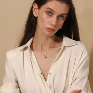 18K gold plated stainless steel necklace with coral heart and seashell ring pendant