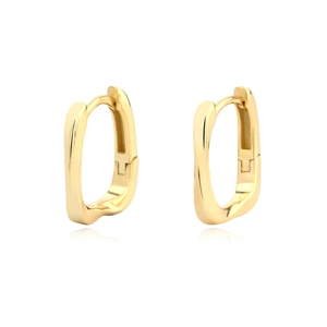 925 Sterling Silver Square Hoop Earrings Minimalist Geometric Twisted Line Huggie Ear Buckle Jewelry For Women
