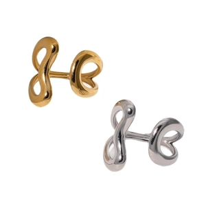 Minimalist 18k gold and silver geometric stainless steel open rings with organic lines