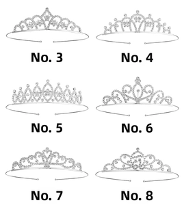 Sélection de six tiares argentées avec cristaux et motifs floraux pour filles et fêtes