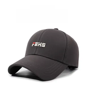 Détail de la casquette de baseball en coton gris foncé avec broderie 3D FBXS