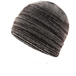 Unisex knit beanie in dark grey marl mix for outdoor winter warmth and casual wear