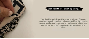 Detail showing the double-sided design and hand-sewn flip opening of the vintage silk scarf