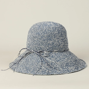Women Handmade Crochet Paper Straw Sun Hat Foldable Wide Brim Summer Beach Sunshade Hat Round Top Casual Vacation Travel Hat
