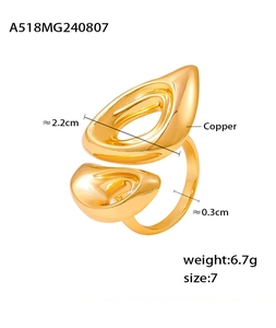 Detail view of gold geometric pig nose ring with measurements and size 7 specifications