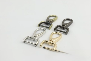 Detailed set of metal lobster clasps in four colors with screw bar D-rings for bag straps