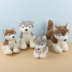 Simulation Husky Dog Plush Toy Soft Stuffed Animal Puppy Doll Blue Eyes Home Decor Birthday Gift For Kids