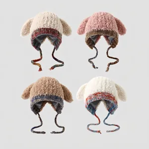 Gorro De Invierno De Felpa Para Niños Con Lindas Orejas Largas De Conejo Cálido A Prueba De Viento Para Niños