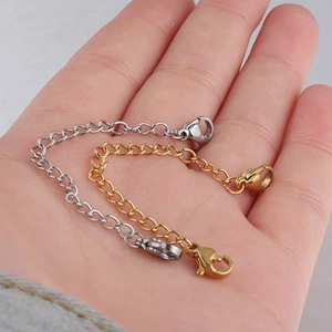 Dual-pack of gold and silver stainless steel extender chains with lobster clasps