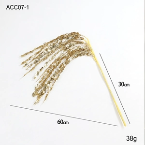 60cm sparkling gold sequin decorative branch with specific size and weight measurements