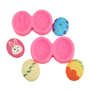 Easter egg and rabbit silicone molds set for DIY cake baking and chocolate decoration