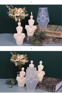 DIY silicone mold for human figure candles and decorative plaster arts with smooth texture