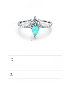 Macro detail of S925 sterling silver crown ring featuring a 4*6mm Paraiba tourmaline stone