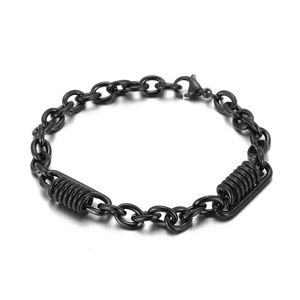 Stainless Steel Bracelet Necklace With Spring Coils Geometric O Chain Jewelry For Men Women Punk Style Hip Hop Accessories