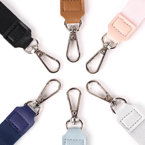 Group of six adjustable braided phone lanyards in various colors with metallic hooks