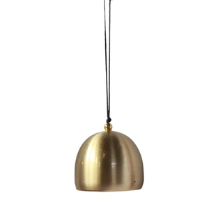 Cloche de carillon de 39mm en cuivre pur avec dôme doré, cordon noir et perle