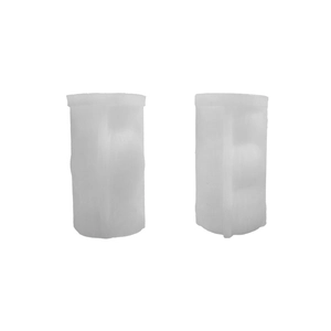 Two vertical striped cylindrical silicone molds for DIY scented candles and gypsum vases
