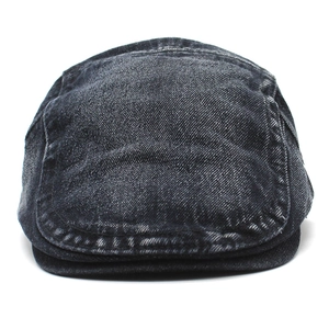 Vintage washed denim flat cap for men and women with breathable fabric and retro blue finish