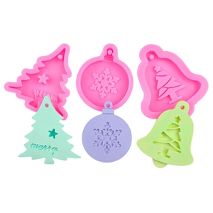 Moules de Noël en silicone pour résine avec sapin flocon de neige et clochettes