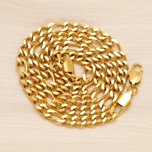 Classic golden Cuban link chain necklace for men and women in high-polished stainless steel