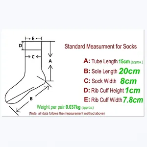 Size chart showing dimensions for men's striped coral fleece slipper crew socks