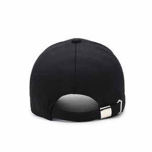 Berretto da baseball unisex nero con cinturino posteriore regolabile e fibbia in metallo