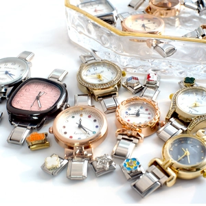 Variety of ladies quartz watches in gold, silver and rose gold with rhinestone accents