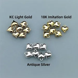 Heart Shape Alloy Charms Dimensional Pendants For DIY Bracelet Necklace Earring Jewelry Making Accessories Vintage Style