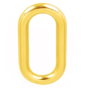 Polished golden stainless steel oval pendant link for minimalist jewelry making