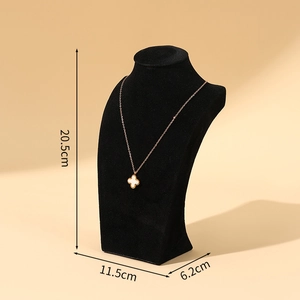 Présentoir À Bijoux Minimaliste En Velours De Couleur Unie