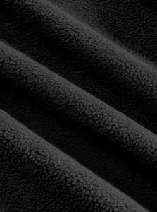Close-up of the thick black fleece lining texture for men's outdoor utility jacket