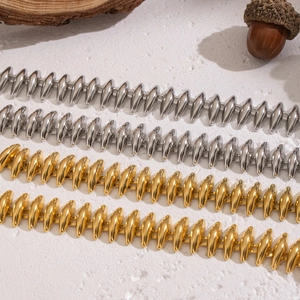 Heavyweight handmade bullet chain necklace in gold and silver stainless steel finish